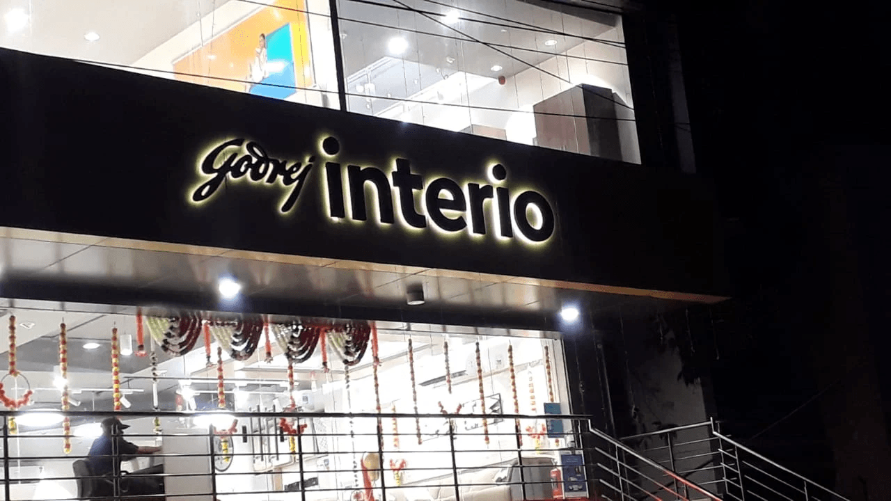 Godrej Interio Flagship 3D Warm Halo Backlit Installation by Glowad